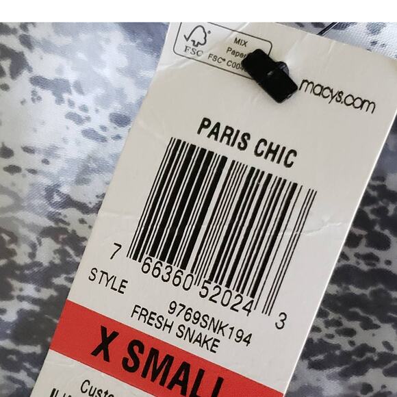 Alfani Gray/White Paris Chic Draped Snake Print Sleeveless Top XS NWT - Picture 6 of 10